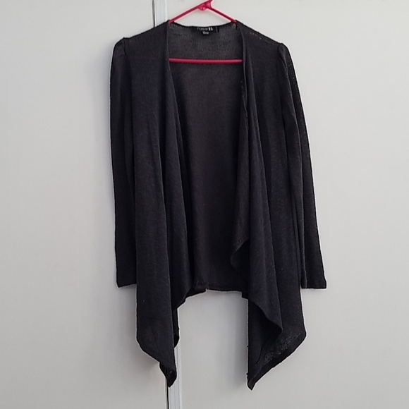 Dark grey open front cardigan - Picture 1 of 4